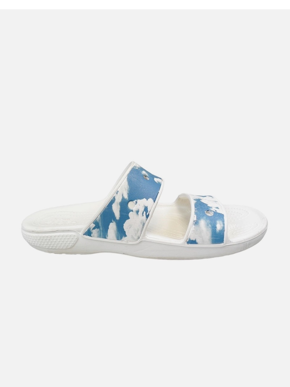 “Crocs” Limited Edition☁️Cloud-Print Blue Slide Sandals